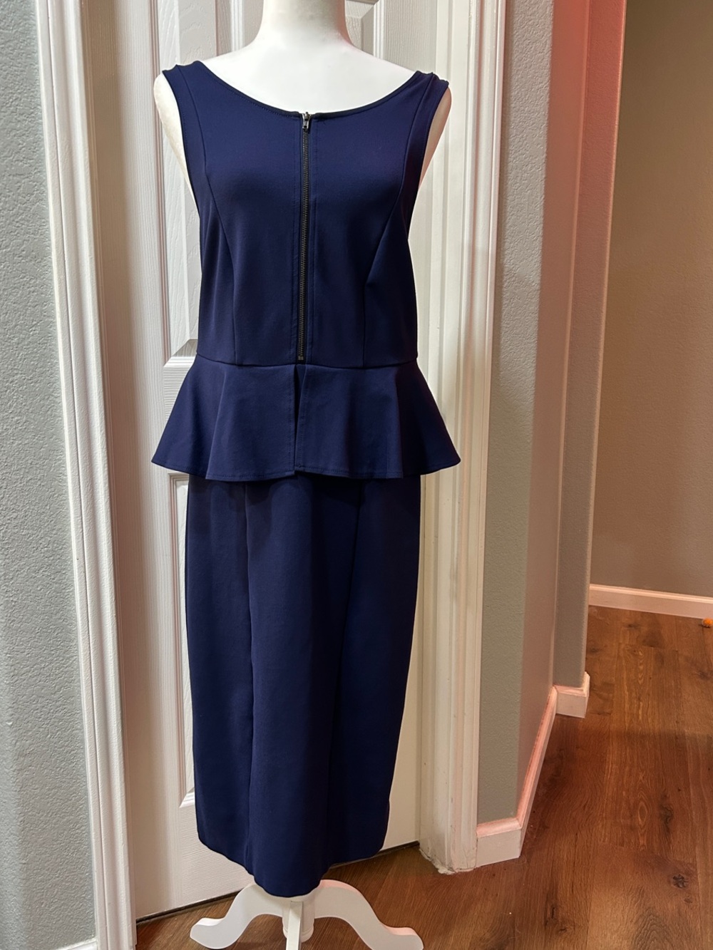 torrid Navy Peplum Dress with Front Zip
